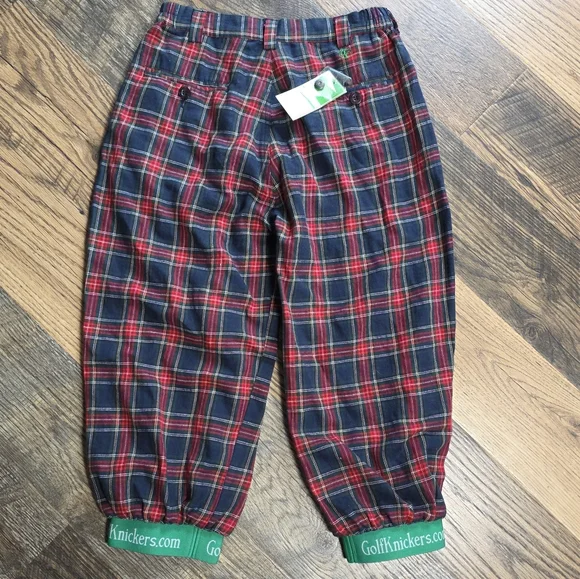 Plaid Golf Knickers 'Par 5' Youth Navy Stewart 26 YOUTH M 10/12 - Picture 3 of 6